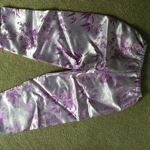 Purple silk outfit